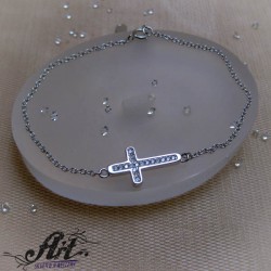 Сребърна дамска гривна "Кръст" B-533